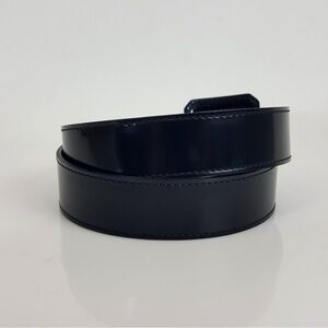 Christian Dior Shiny Black Leather Adjustable Belt Size 38